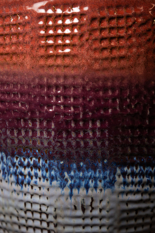 Elana Purple Round Ceramic Bowl Ombre Pattern L