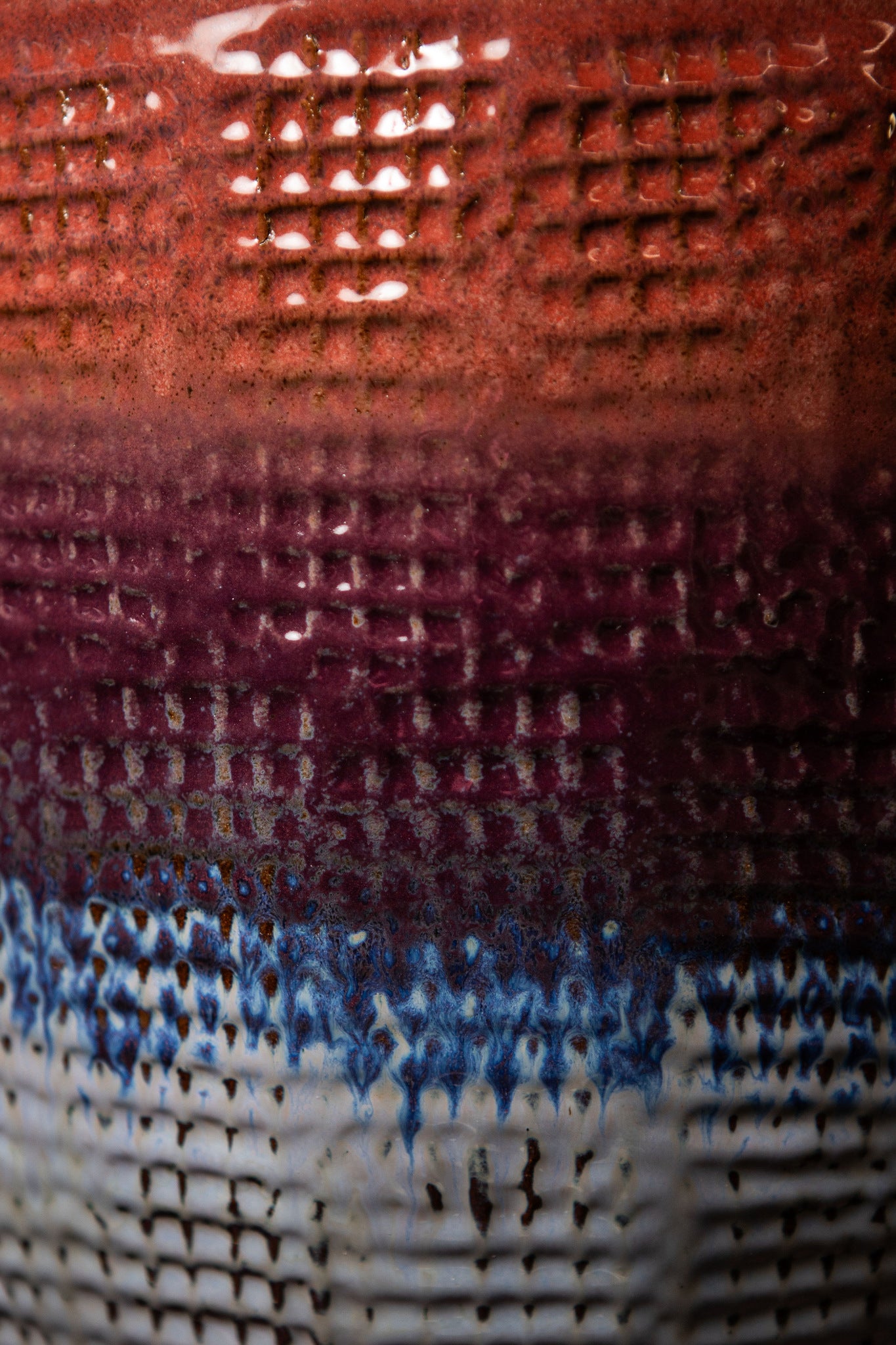 Elana Purple Round Ceramic Pot Ombre Pattern XL