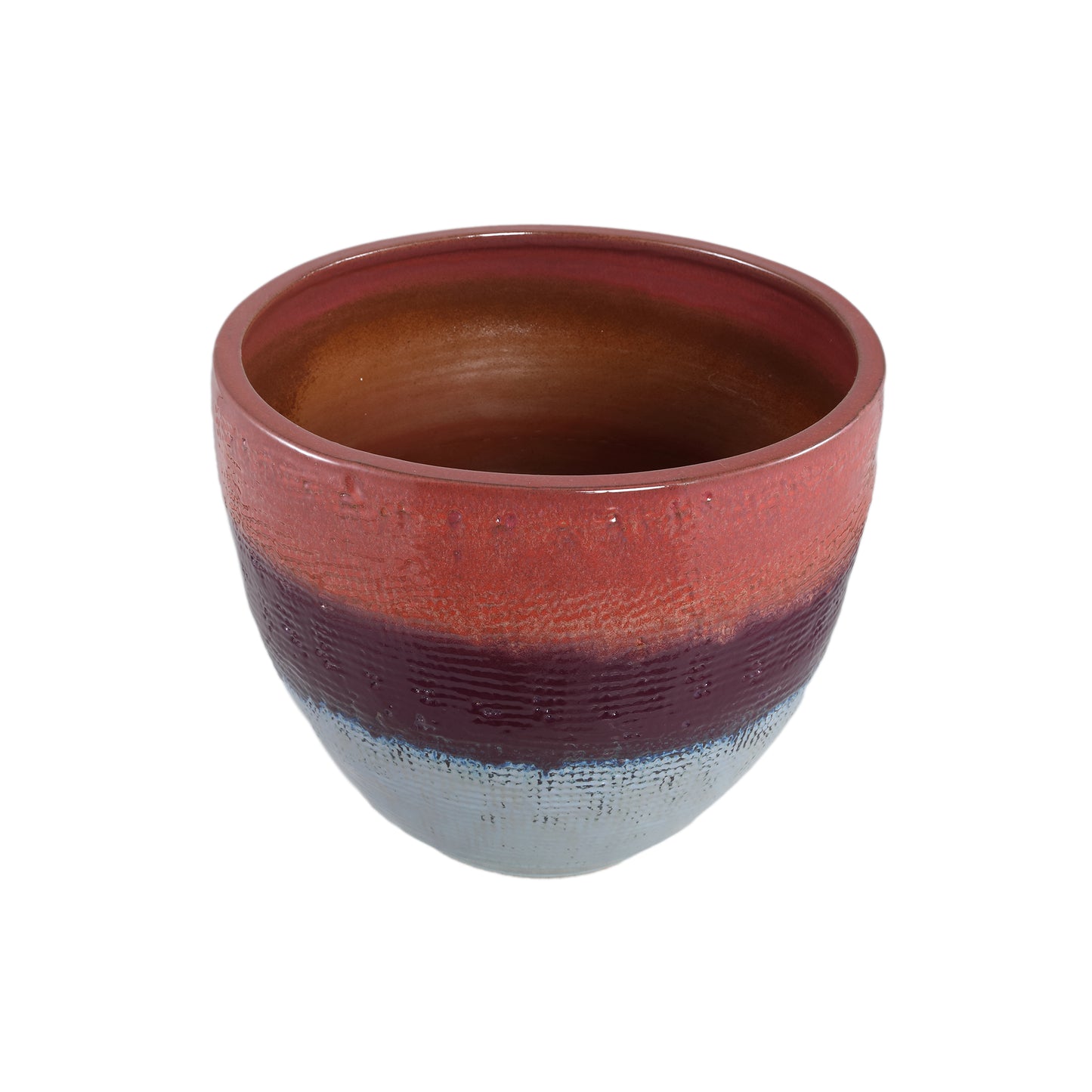Elana Purple Round Ceramic Pot Ombre Pattern XL