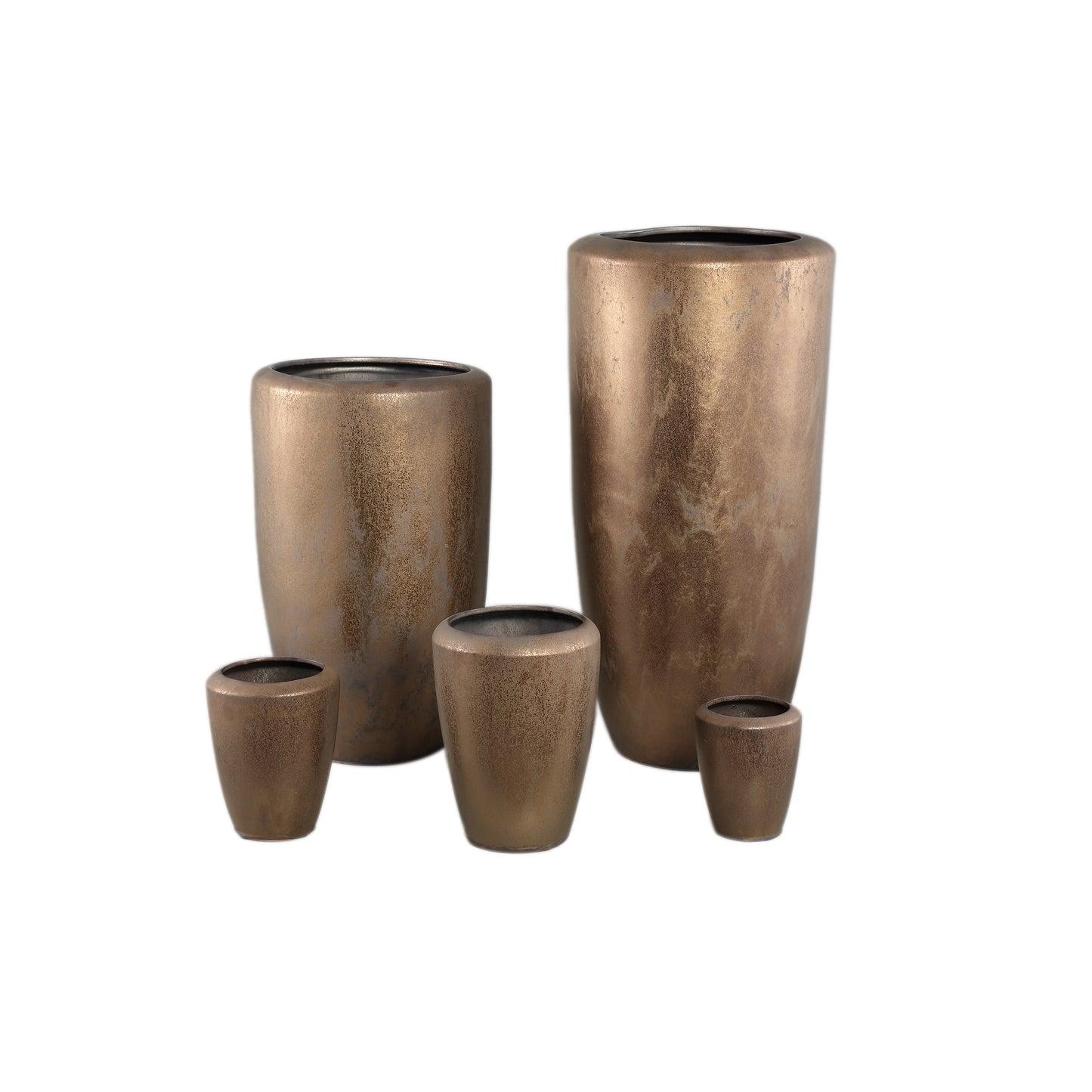Kyleigh Bronze Round Ceramic Pot Smooth High XL