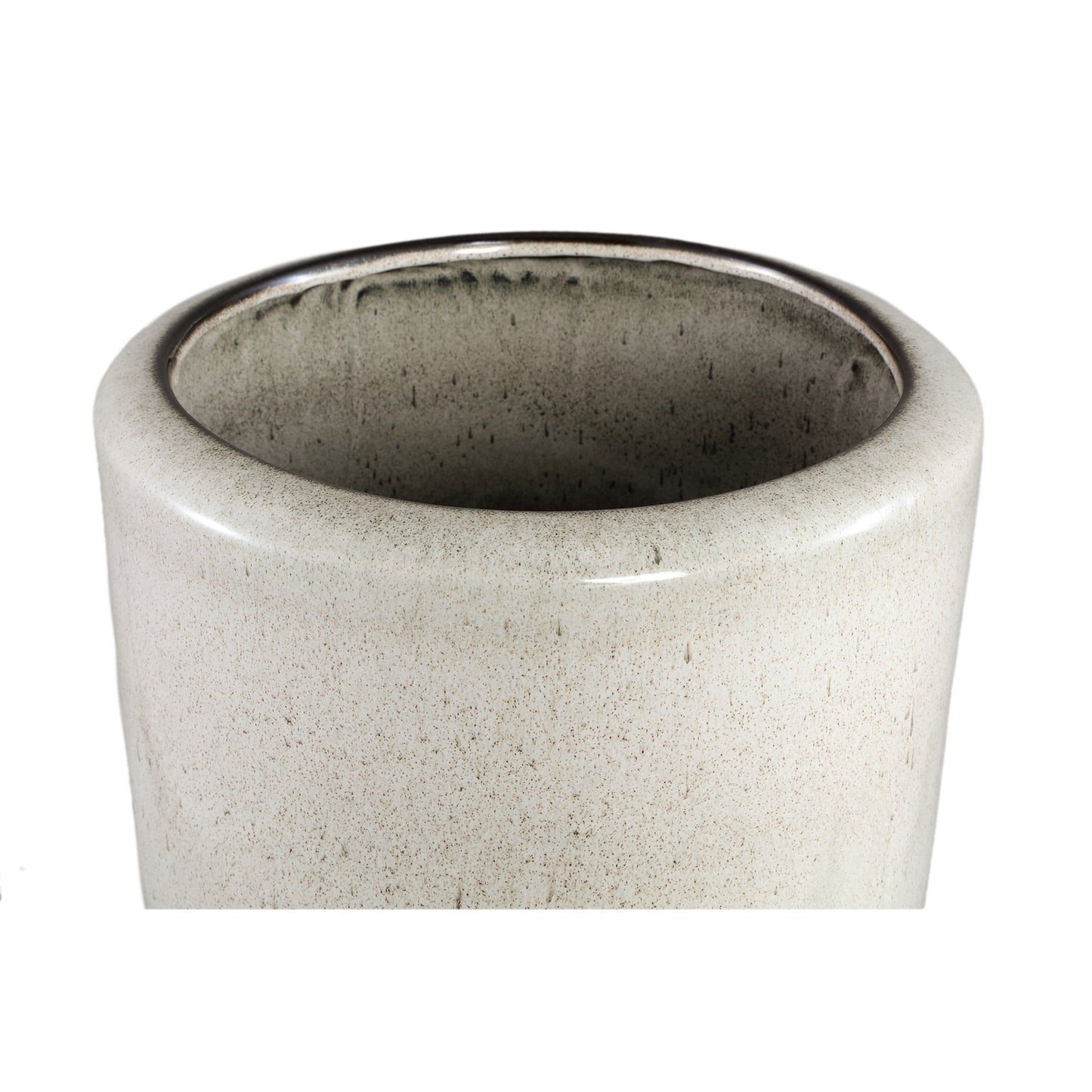 Kyleigh Beige Round Ceramic Pot Smooth High XL