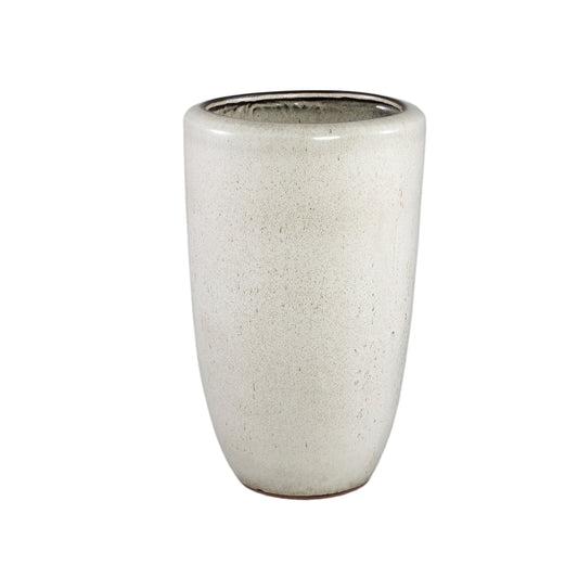 Kyleigh Beige Round Ceramic Pot Smooth High L