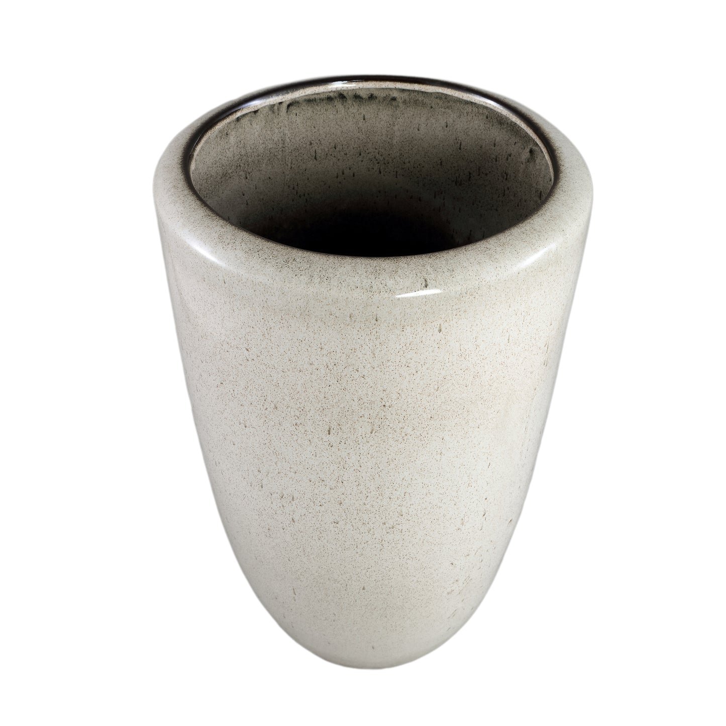 Kyleigh Beige Round Ceramic Pot Smooth High L