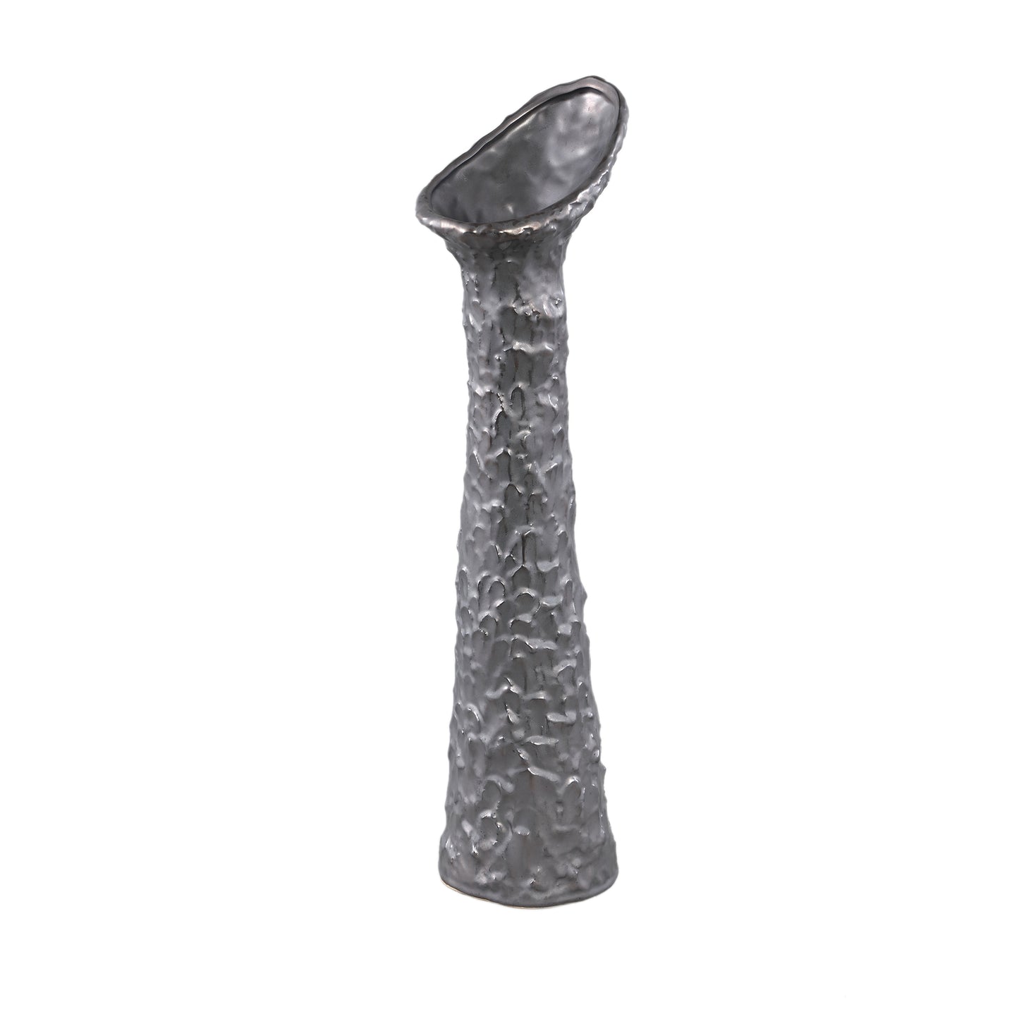 Shennen Antracite Ceramic Vase Leave Shaped Top L