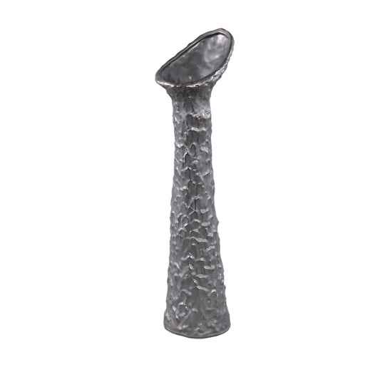 Shennen Antracite Ceramic Vase Leave Shaped Top L