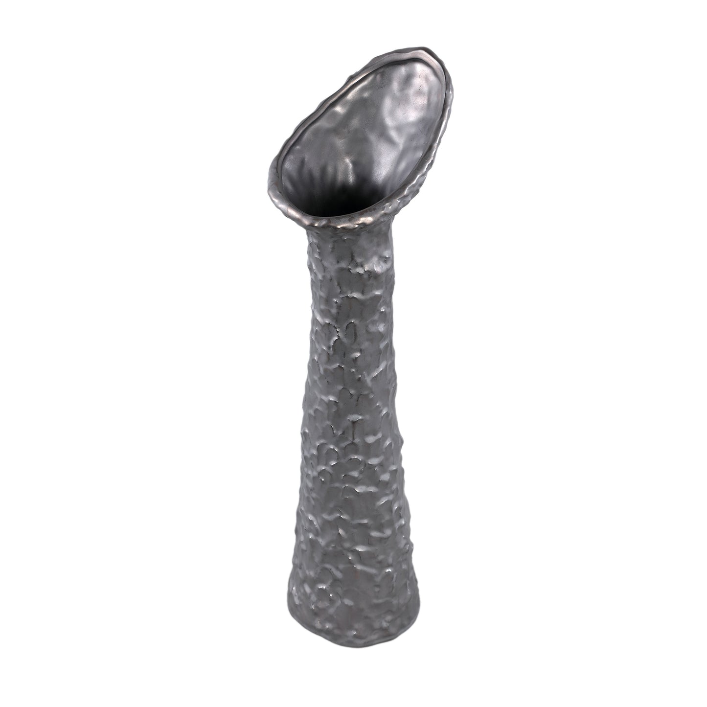 Shennen Antracite Ceramic Vase Leave Shaped Top S