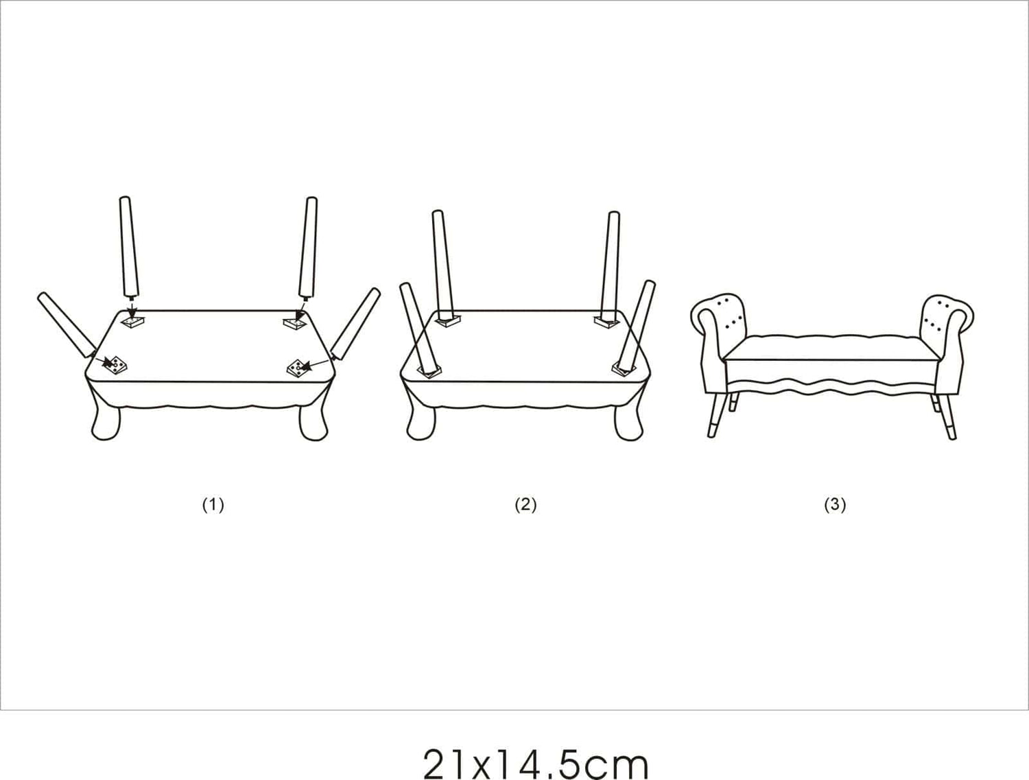 Mauro Ferretti BENCH PARIS CREMA/GOLD CM 120X40X60