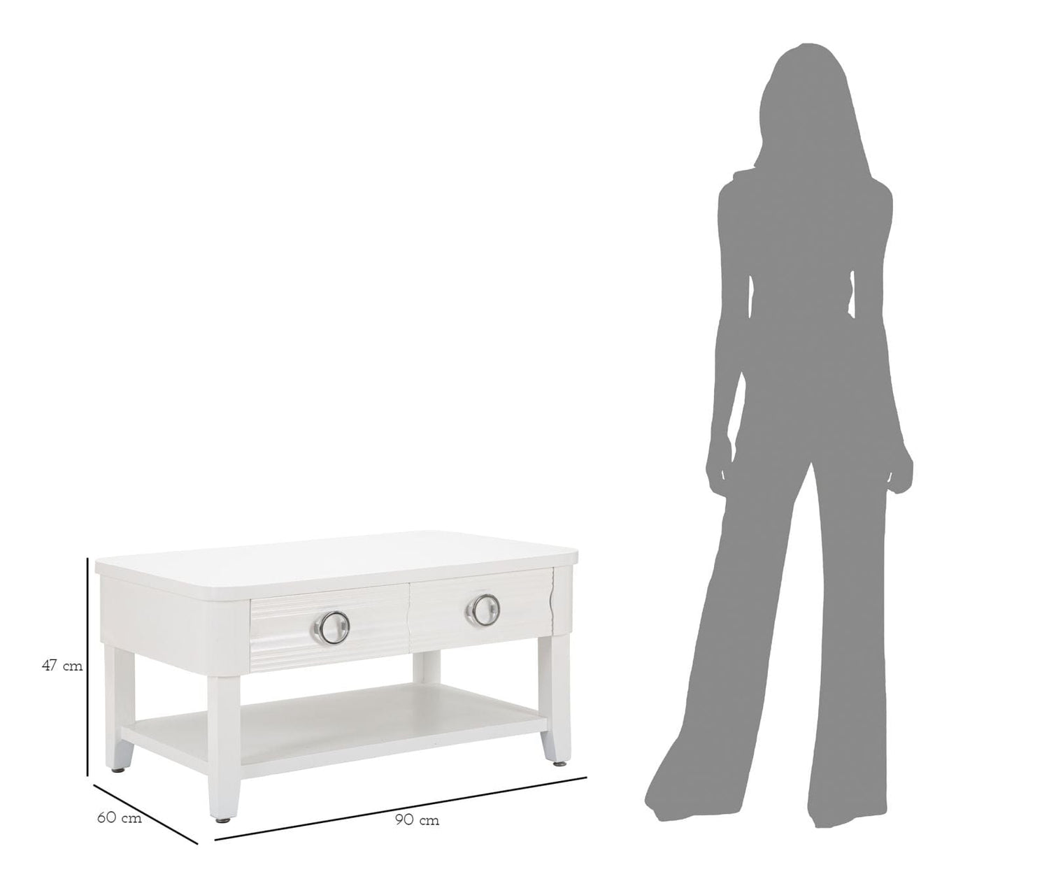 Mauro Ferretti COFFEE TABLE SHINE CM 90X60X47
