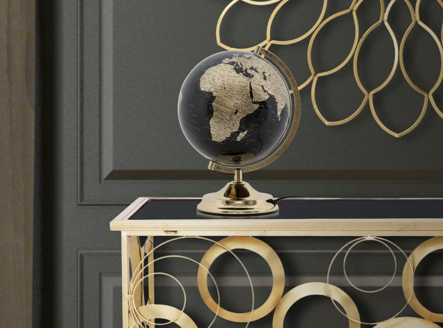 Mauro Ferretti GLOBE GOLD WITH LIGHT CM Ø 25X38