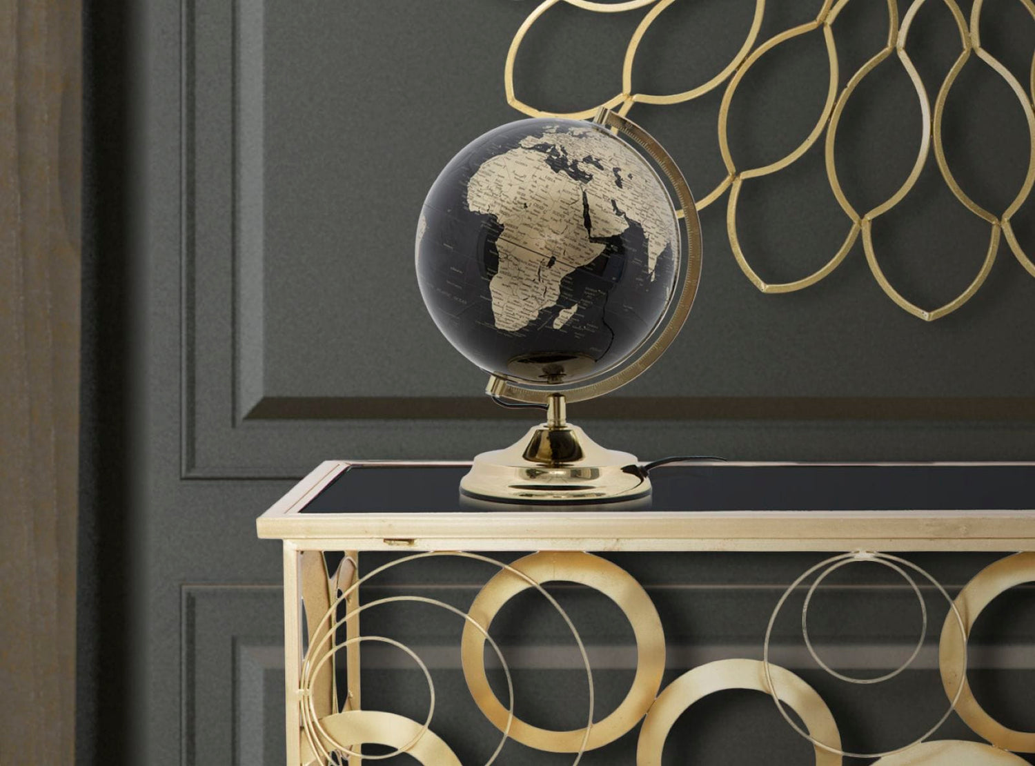Mauro Ferretti GLOBE GOLD WITH LIGHT CM Ø 25X38