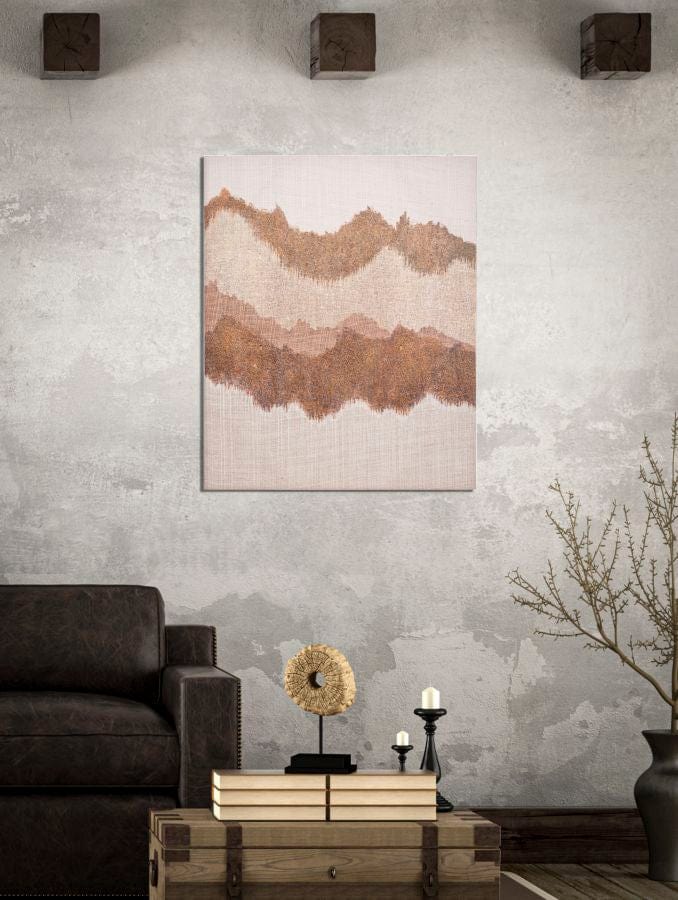 Mauro Ferretti HANDMADE WALL PAINTING BROWNY CM 80X3,7X100