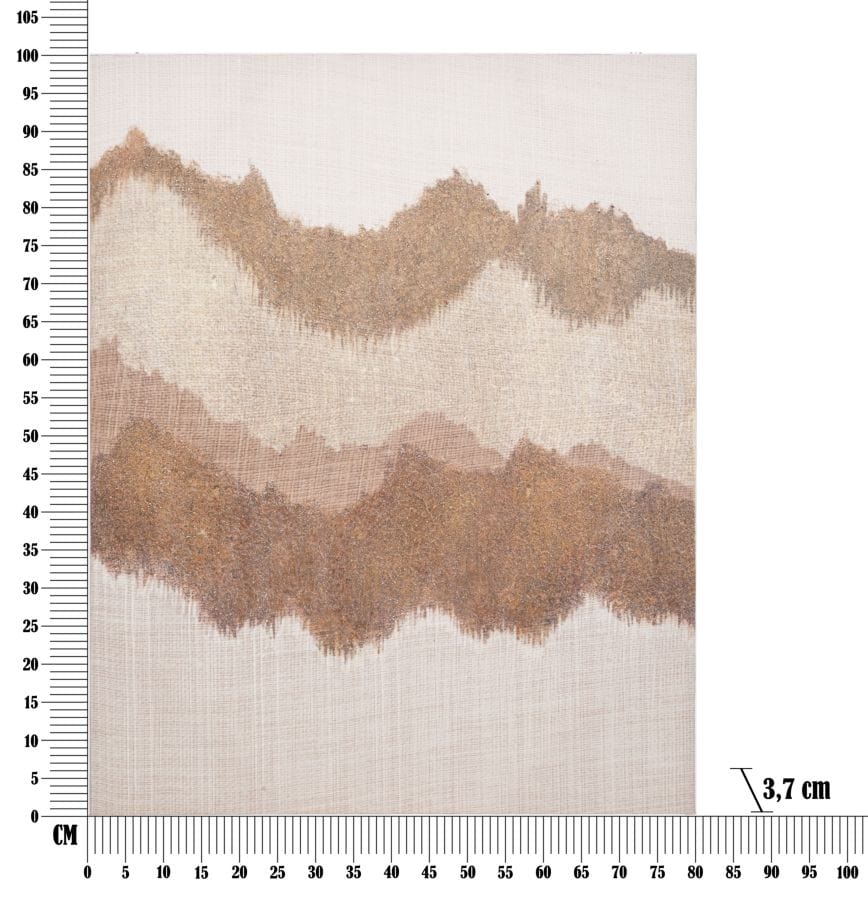 Mauro Ferretti HANDMADE WALL PAINTING BROWNY CM 80X3,7X100