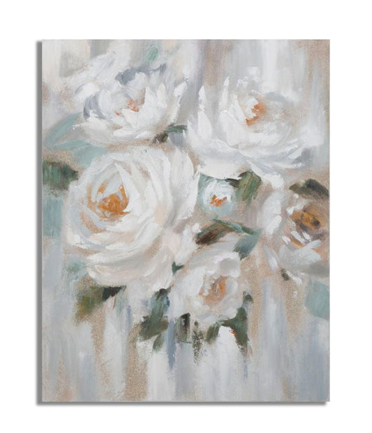 Mauro Ferretti HANDMADE WALL PAINTING CREM FLOWER CM 
 80X3,7X100