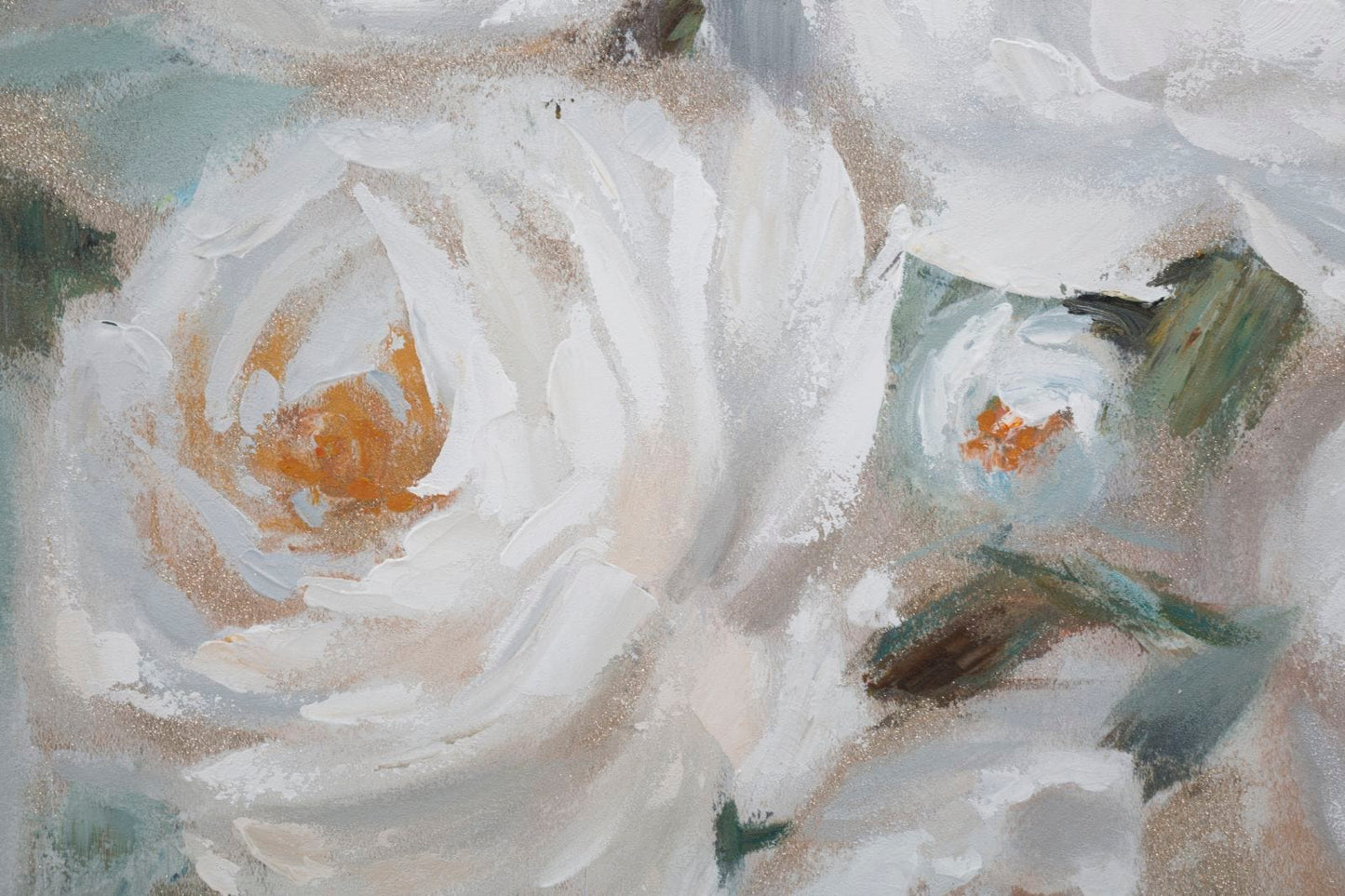 Mauro Ferretti HANDMADE WALL PAINTING CREM FLOWER CM 
 80X3,7X100