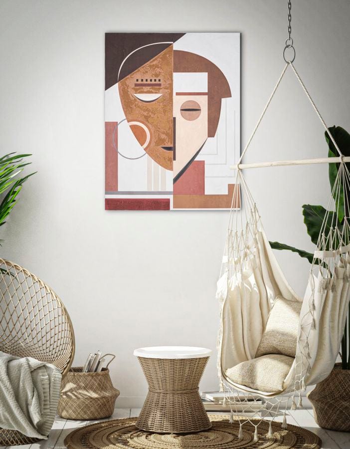 Mauro Ferretti HANDMADE WALL PAINTING ETHNIC FACE CM 60X2,7X80