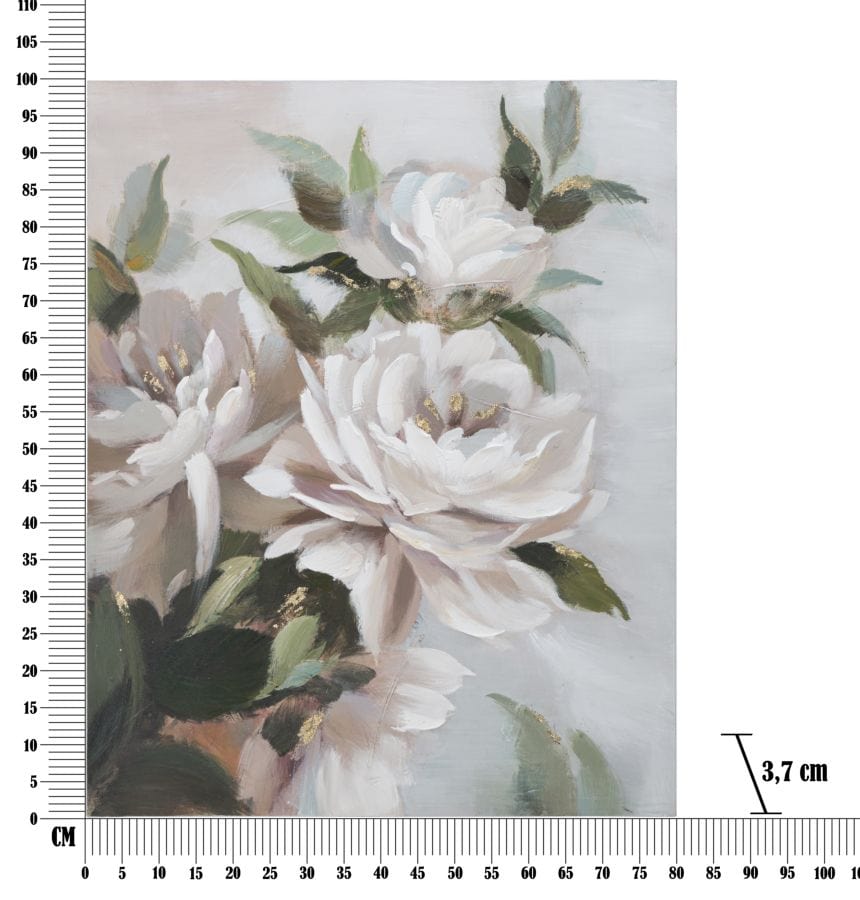 Mauro Ferretti HANDMADE WALL PAINTING FLOWER&LEAF CM 100X3,7X80