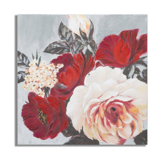 Mauro Ferretti HANDMADE WALL PAINTING FLOWER SQUARE CM 90X3,7X90