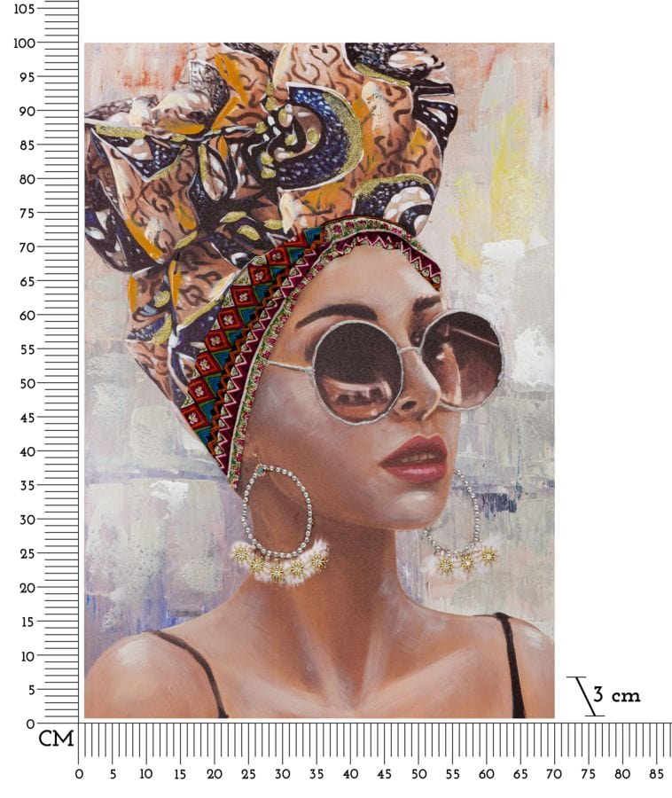 Mauro Ferretti HANDMADE WALL PAINTING JENNIFER -A- CM 70X3X100