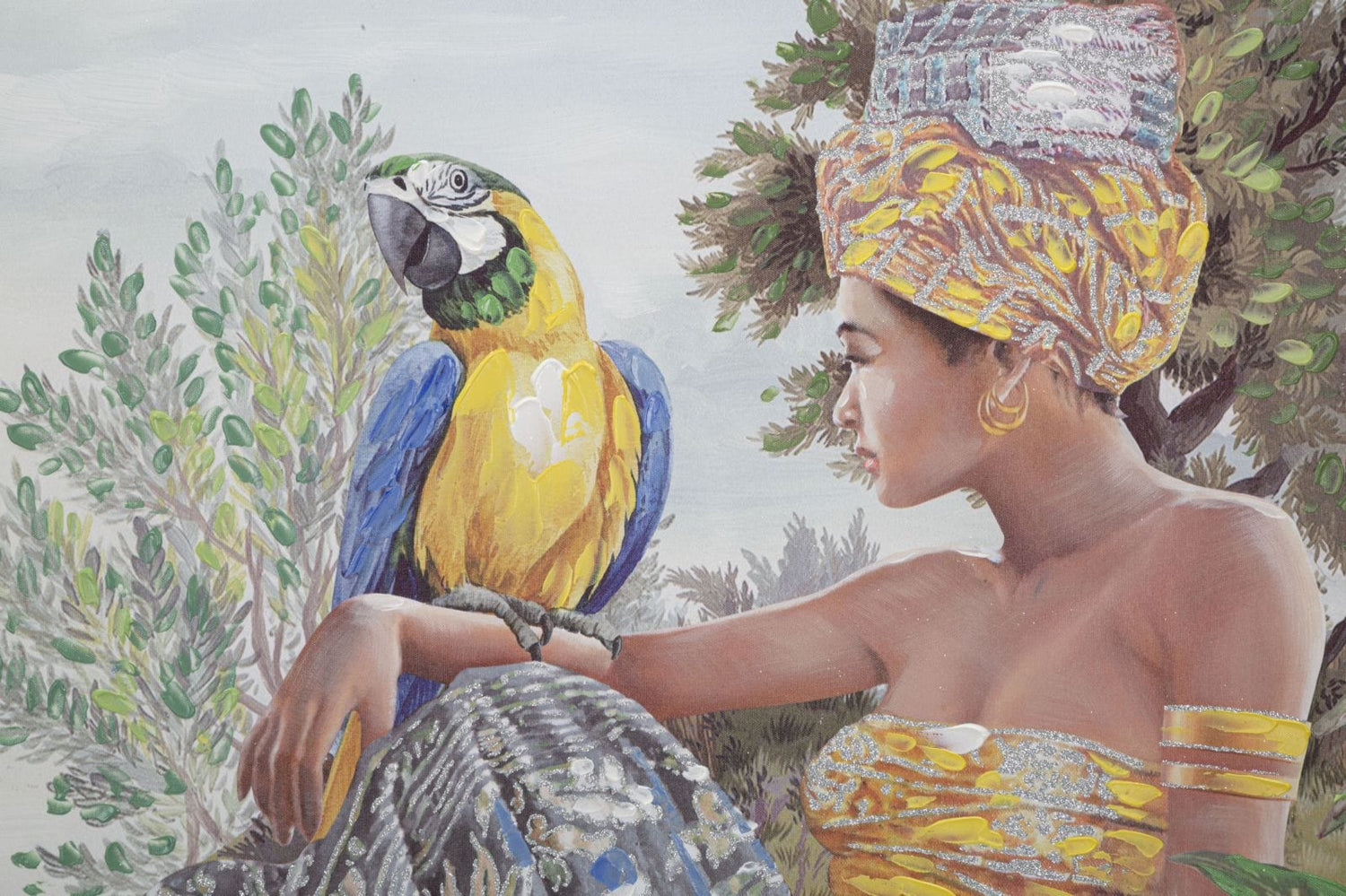 Mauro Ferretti HANDMADE WALL PAINTING KENDA ORIZZONTAL CM 120X3X90