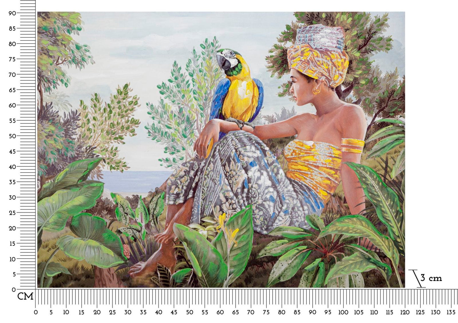 Mauro Ferretti HANDMADE WALL PAINTING KENDA ORIZZONTAL CM 120X3X90