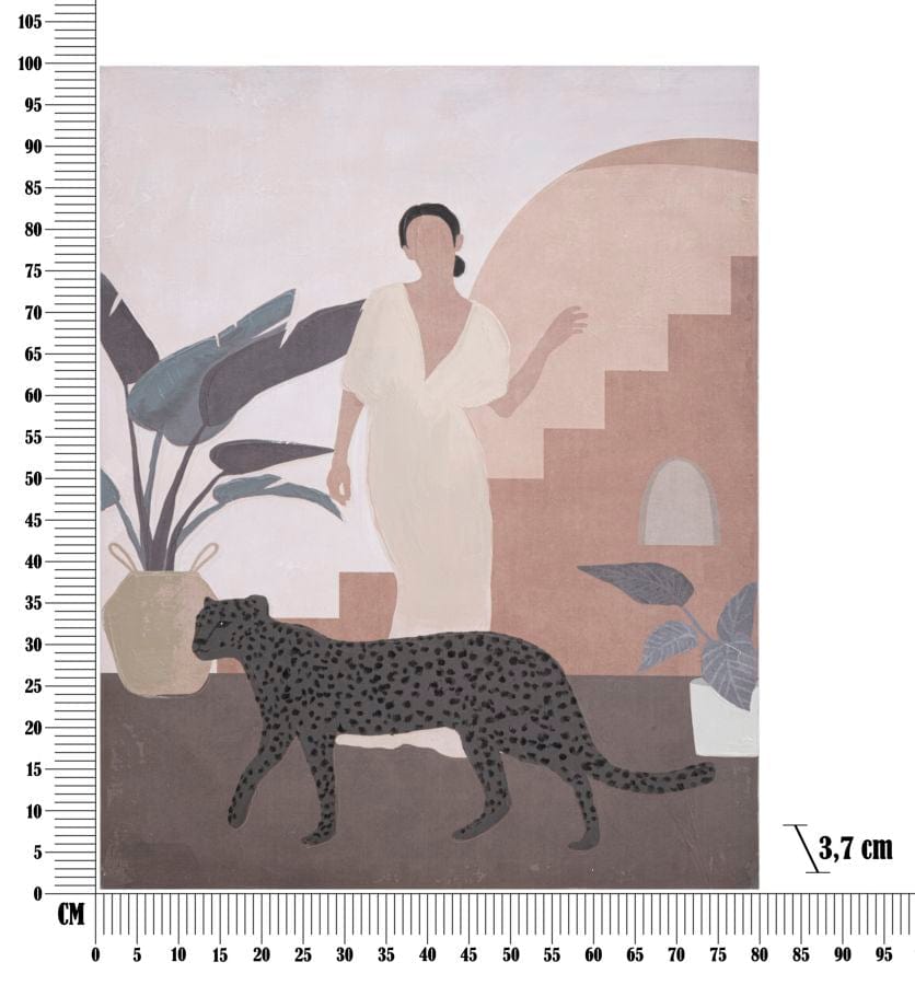 Mauro Ferretti HANDMADE WALL PAINTING LADY -C- CM 80X3,7X100