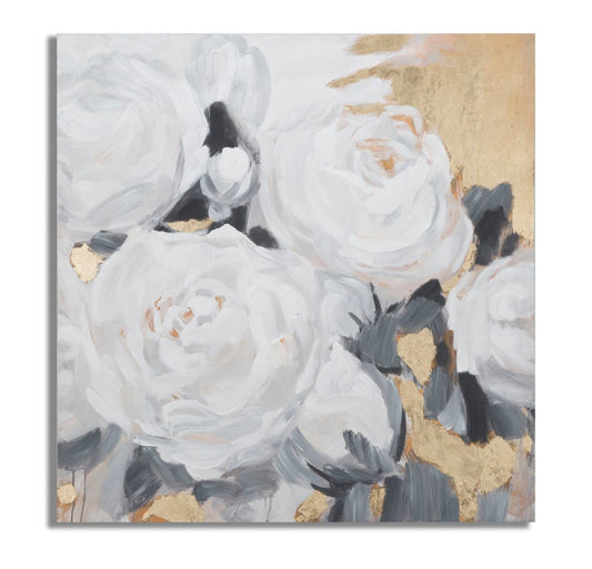Mauro Ferretti HANDMADE WALL PAINTING WHITE FLOWER -A- CM 90X3,7X90