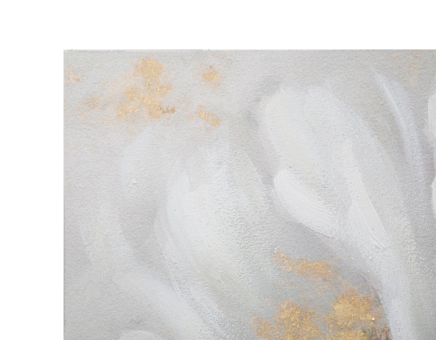 Mauro Ferretti HANDMADE WALL PAINTING WHITE/GOLD FLOWER CM 
 140X3,7X70