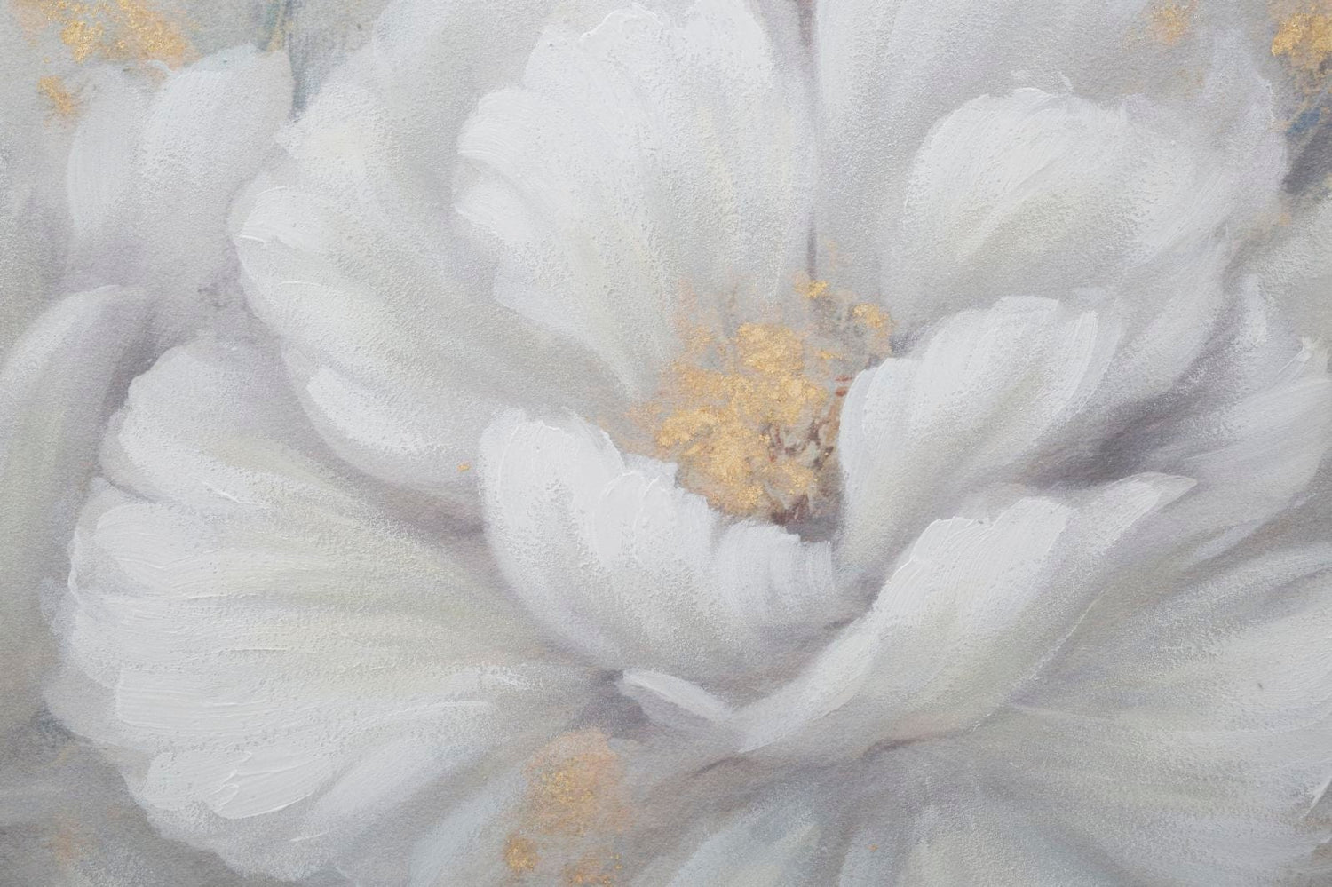 Mauro Ferretti HANDMADE WALL PAINTING WHITE/GOLD FLOWER CM 
 140X3,7X70