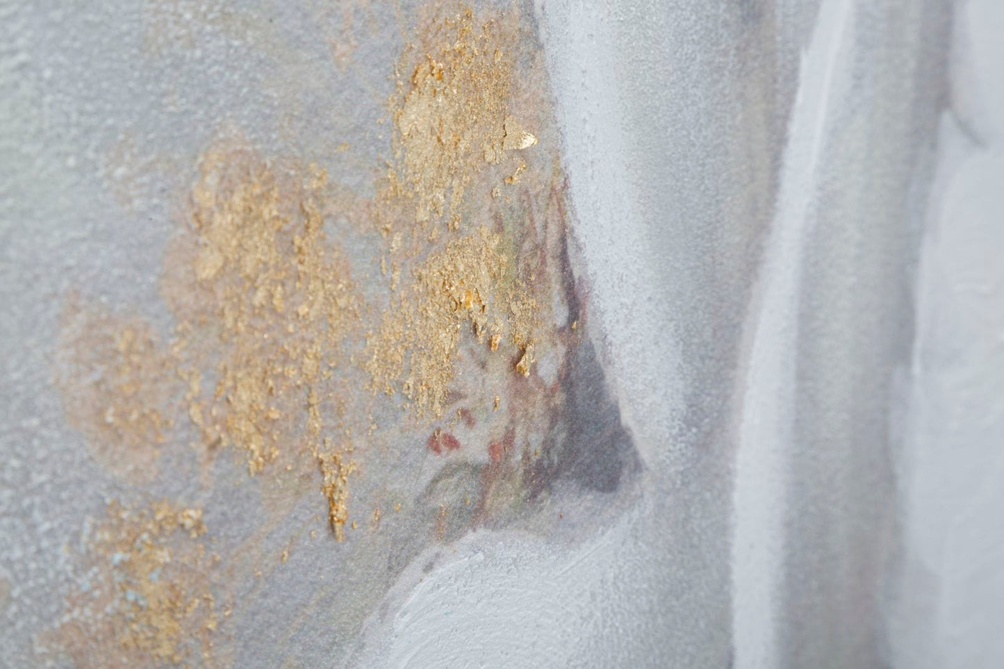 Mauro Ferretti HANDMADE WALL PAINTING WHITE/GOLD FLOWER CM 
 140X3,7X70
