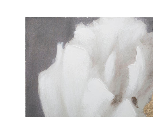 Mauro Ferretti HANDMADE WALL PAINTING WHITE/GOLD FLOWER CM 
 80X3,7X100