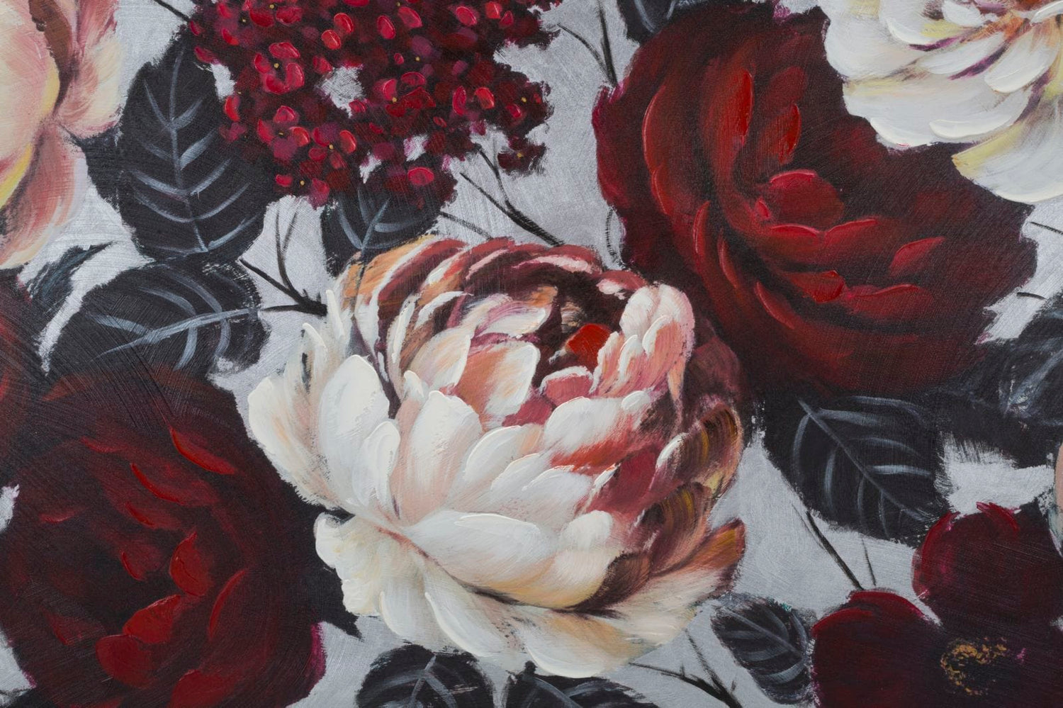 Mauro Ferretti HANDMADE WALL PAINTING WHITE/RED FLOWER LIGHTBACK
 150X3,8X76