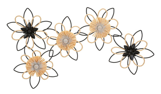 Mauro Ferretti IRON/RAFFIA WALL PANEL FLOW CM 60X4X35