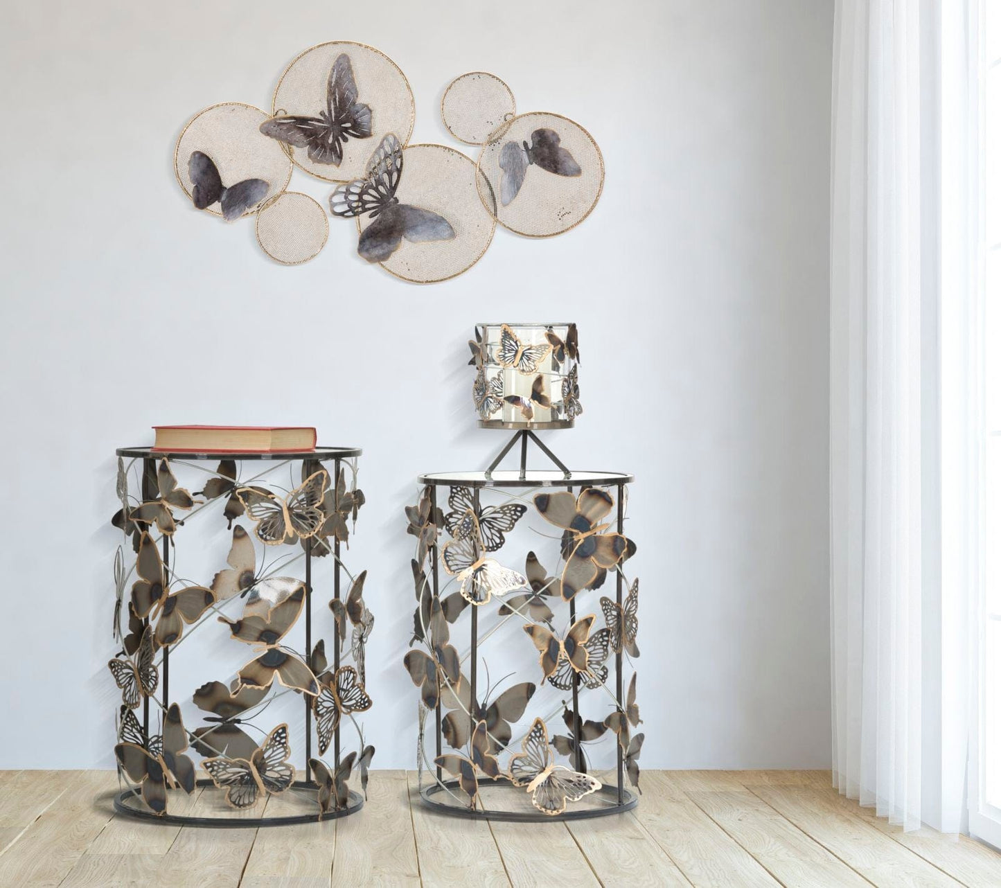 Mauro Ferretti IRON WALL PANEL BUTTERFLY DARK CM 66X5X38