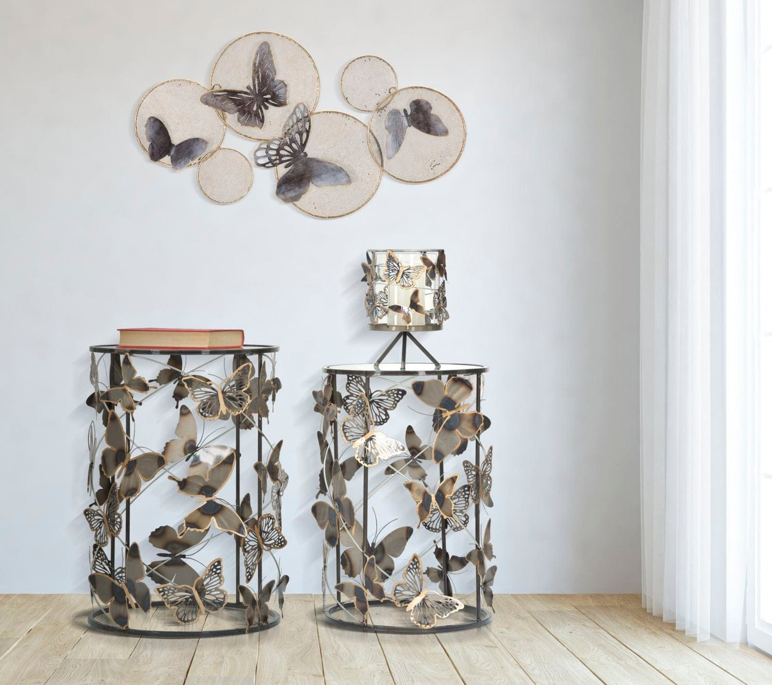 Mauro Ferretti IRON WALL PANEL BUTTERFLY DARK CM 66X5X38