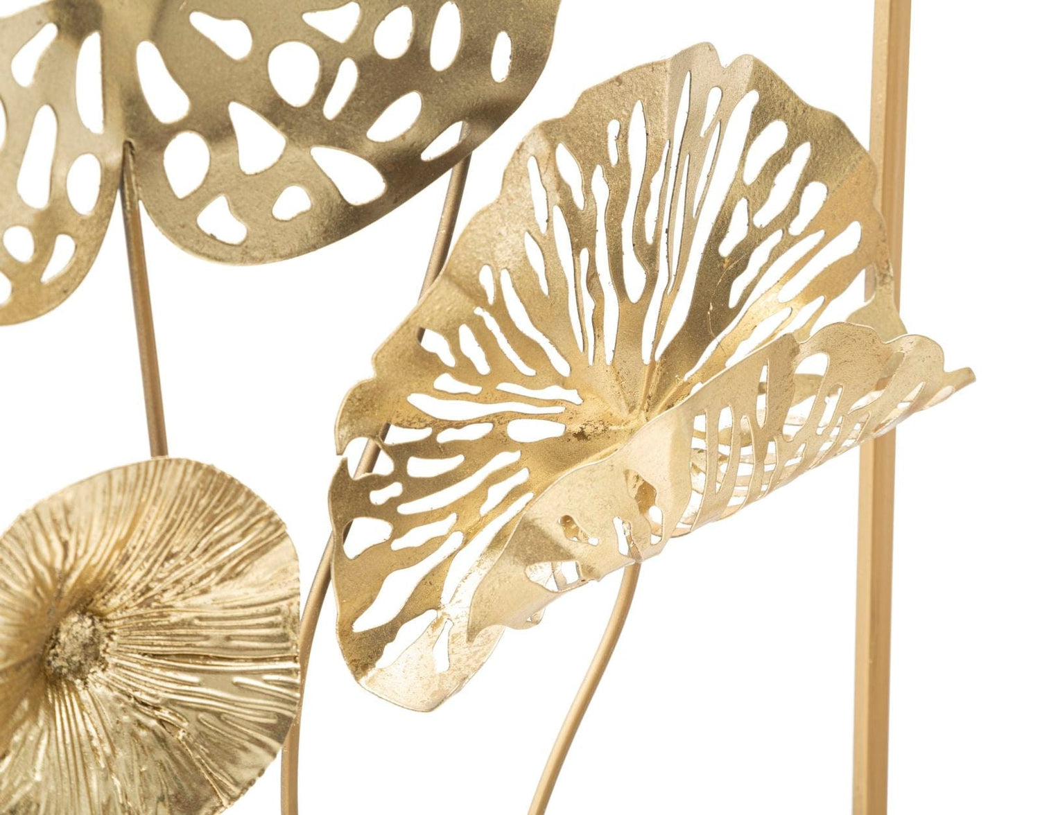Mauro Ferretti IRON WALL PANEL GOLD FLOWERS CM 50X5X50