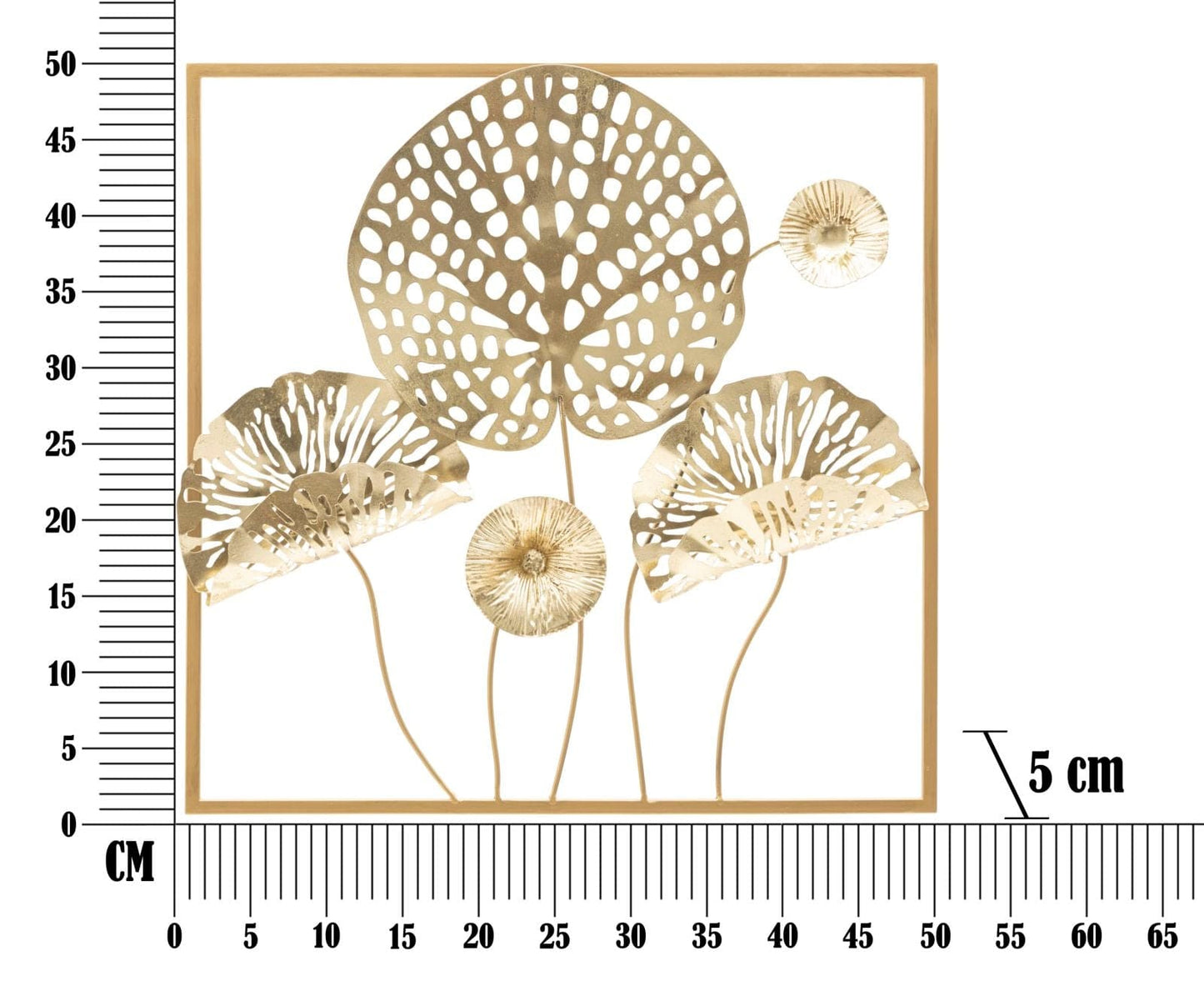 Mauro Ferretti IRON WALL PANEL GOLD FLOWERS CM 50X5X50