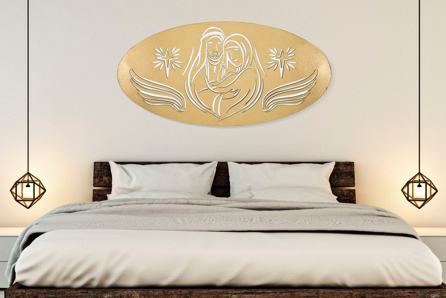 Mauro Ferretti IRON WALL PANEL NATIVITY GOLD -B- CM 120X2X60