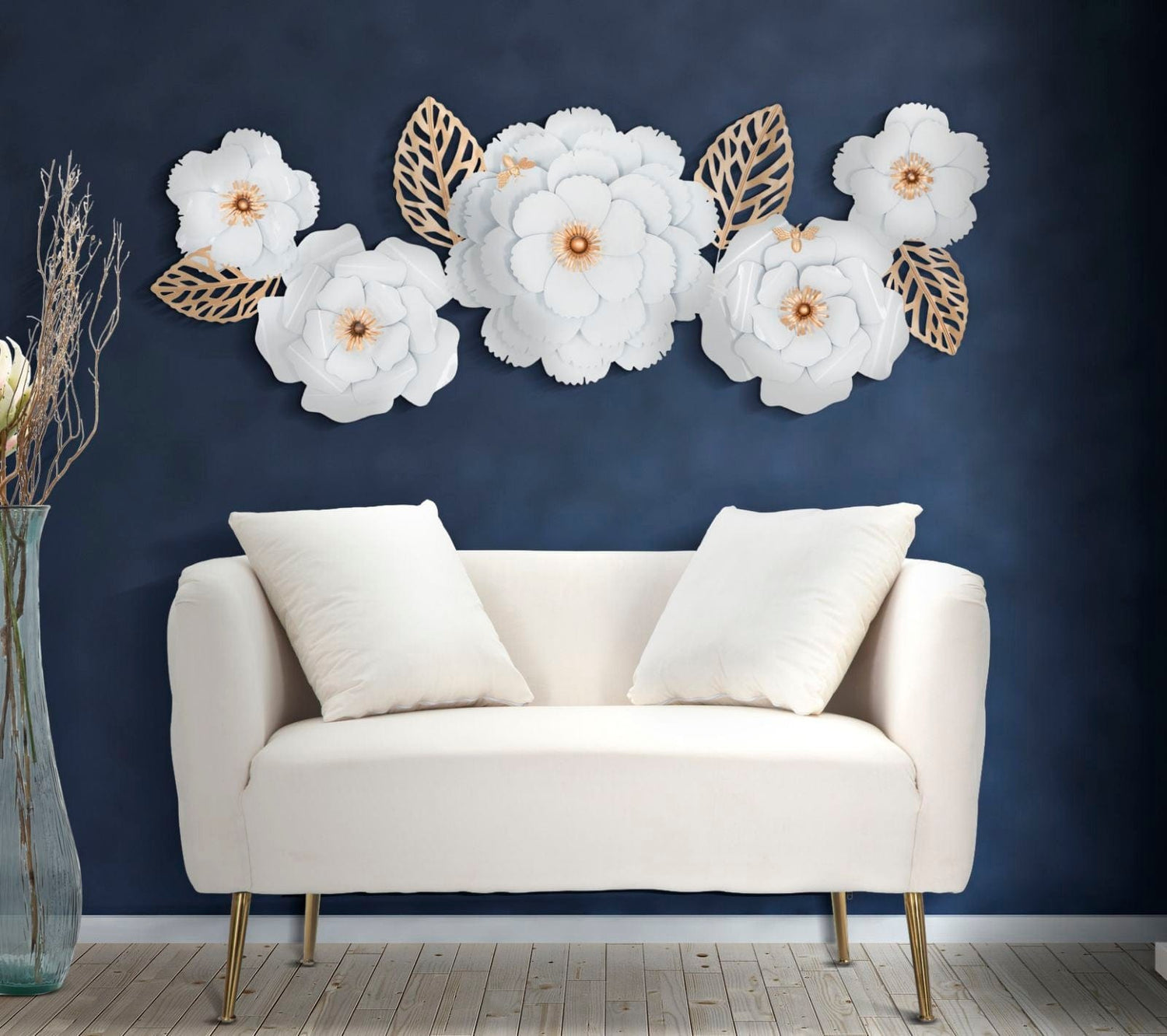 Mauro Ferretti IRON WALL PANEL WHITE DECOR 158X9X60