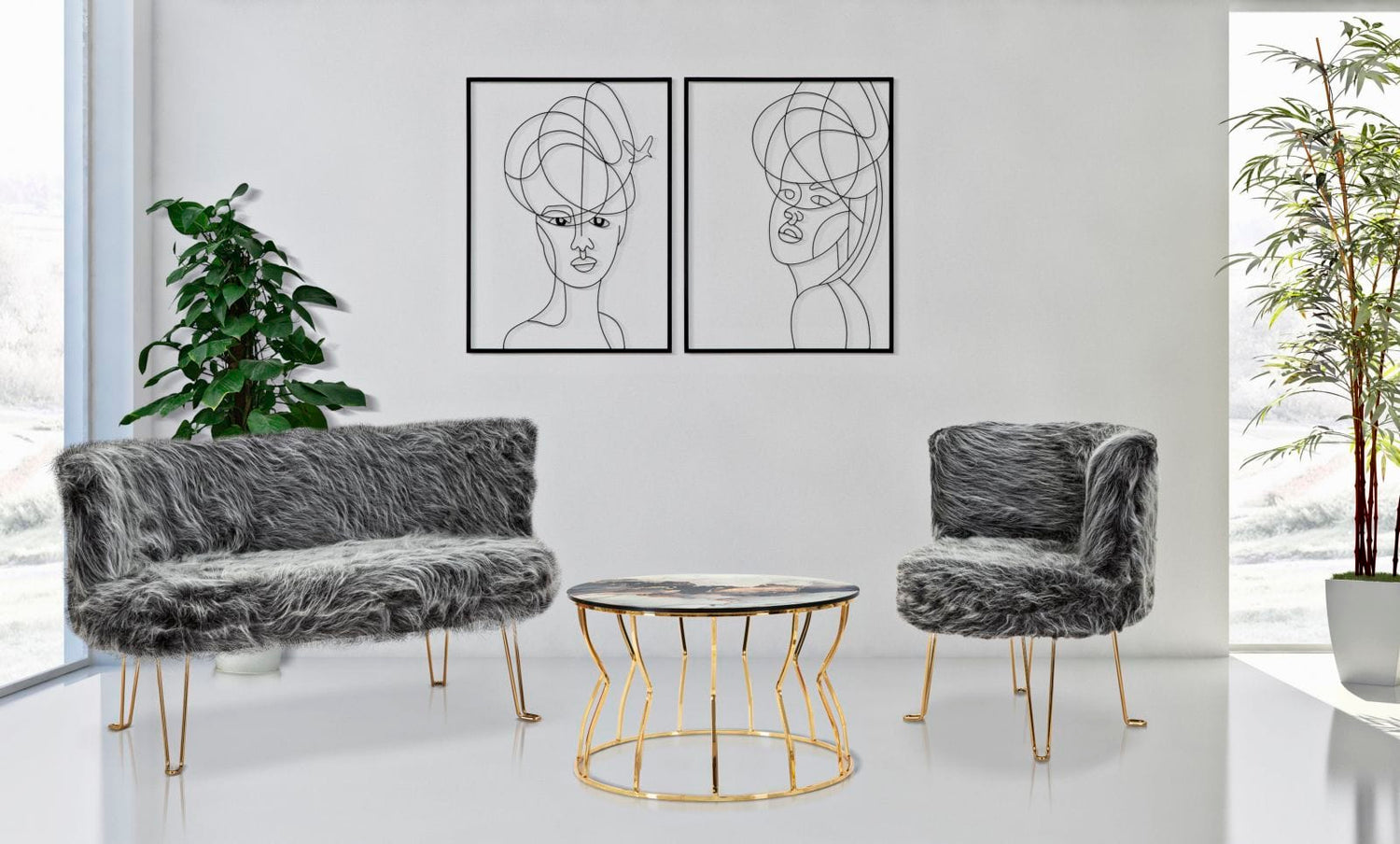 Mauro Ferretti IRON WALL PANEL WOMAN SIMPLY SET 2PCS CM 60X1X80