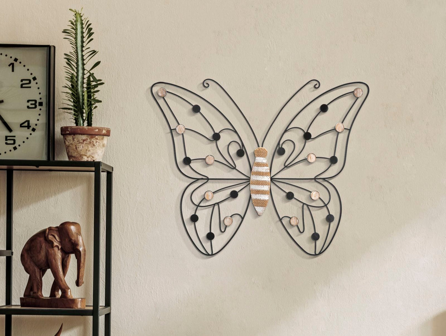 Mauro Ferretti IRON/WOOD WALL PANEL BUTTERFLY CM 39,5X1,5X33,5 MIN 2