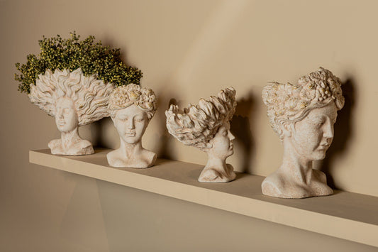 PTMD Kimbere Crème cement gezichtsvormig beeldhaar L