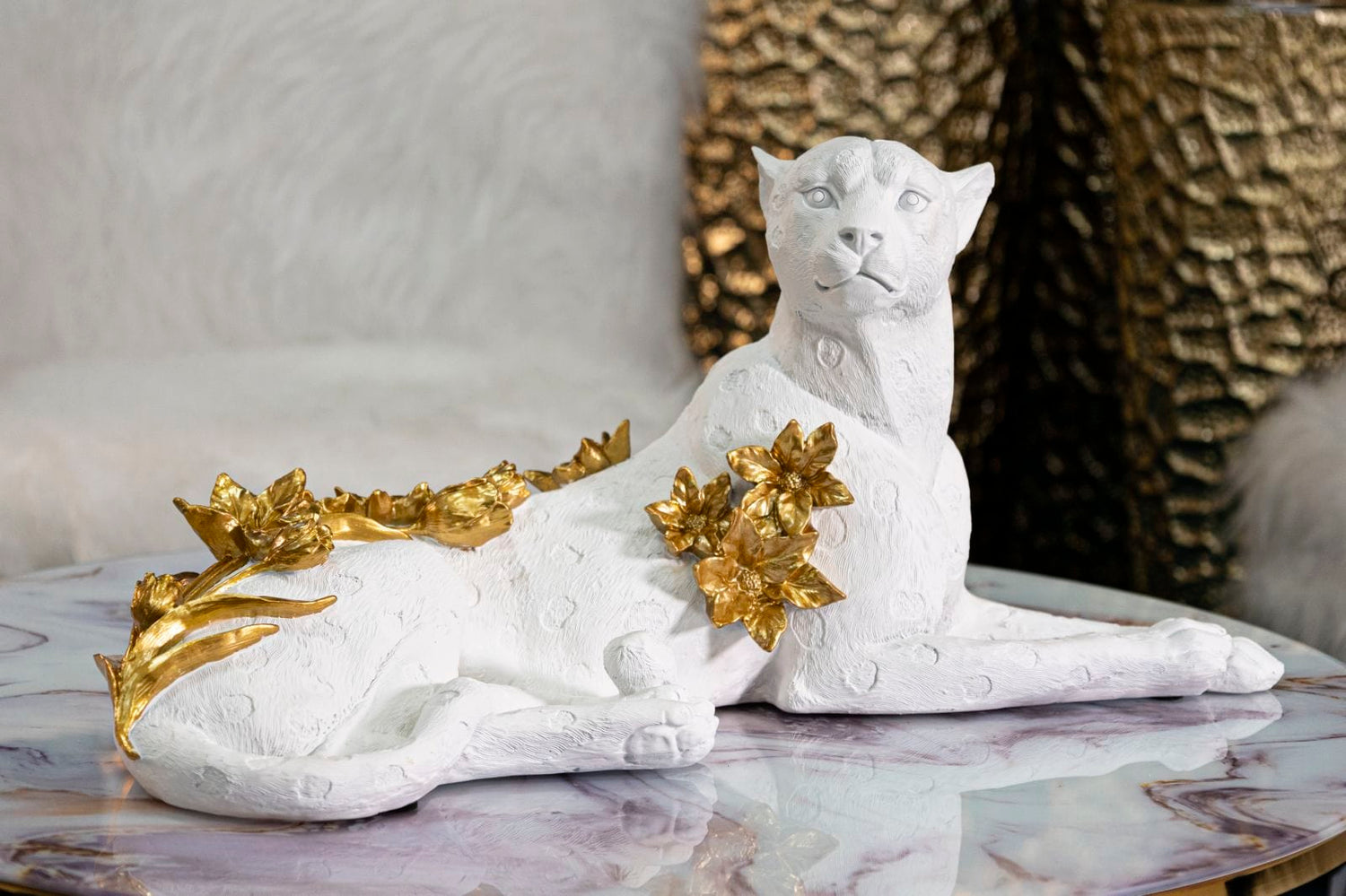Mauro Ferretti LEOPARD WHITE/GOLD CM 53X21,5X24