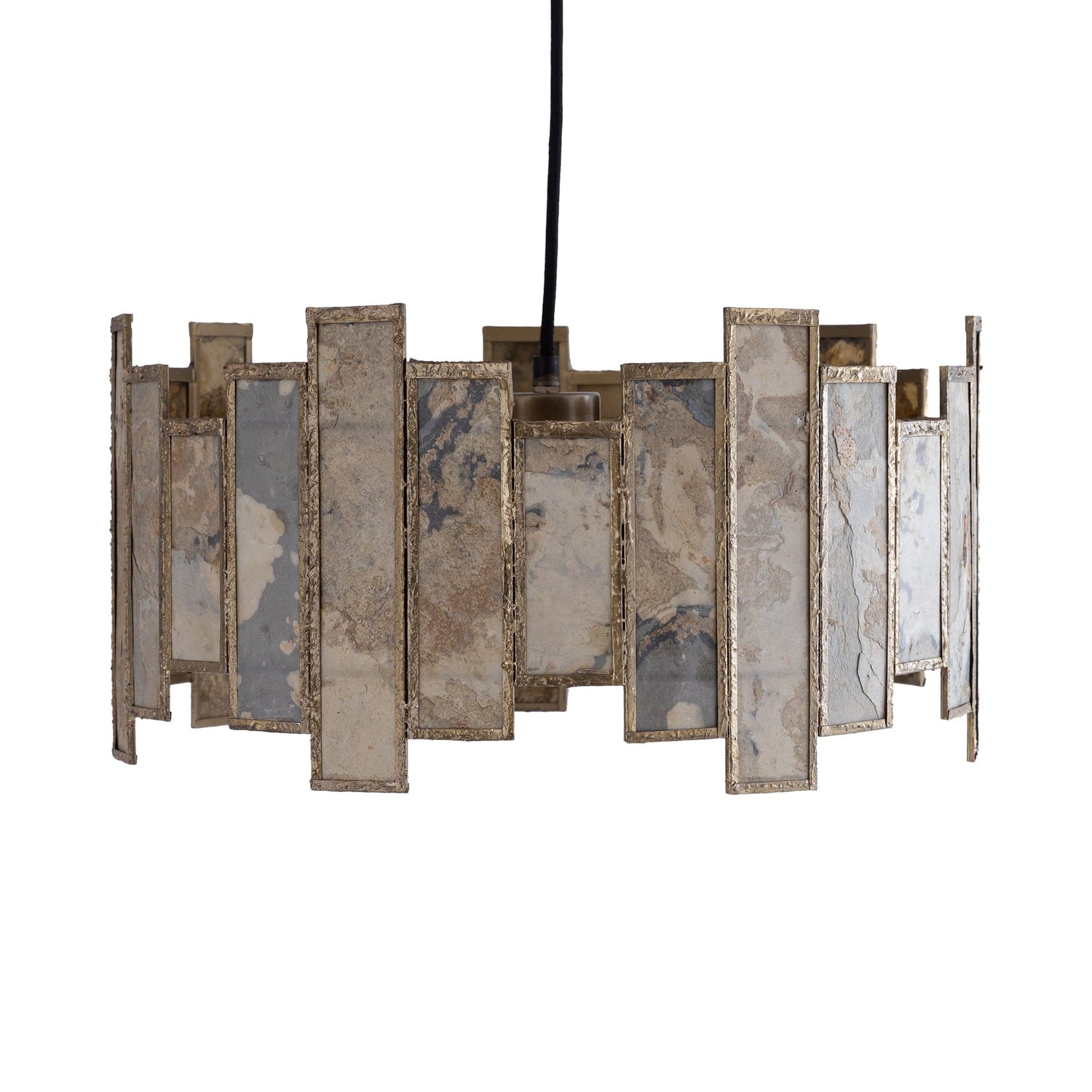 PTMD Levan Brass steenfineer hanglamp rond