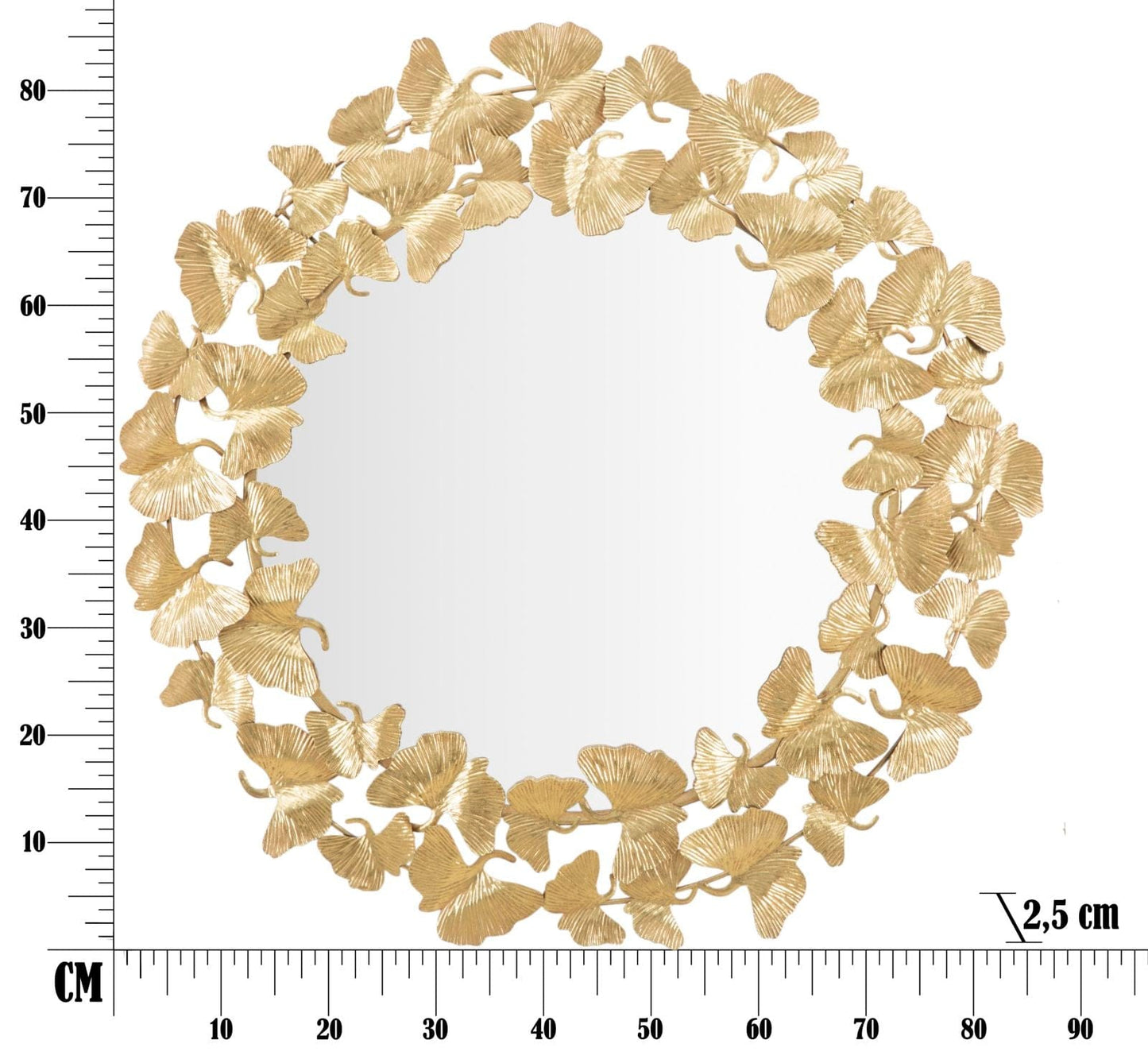 Mauro Ferretti MIRROR LEAF ROUND CM Ø 87X2,5