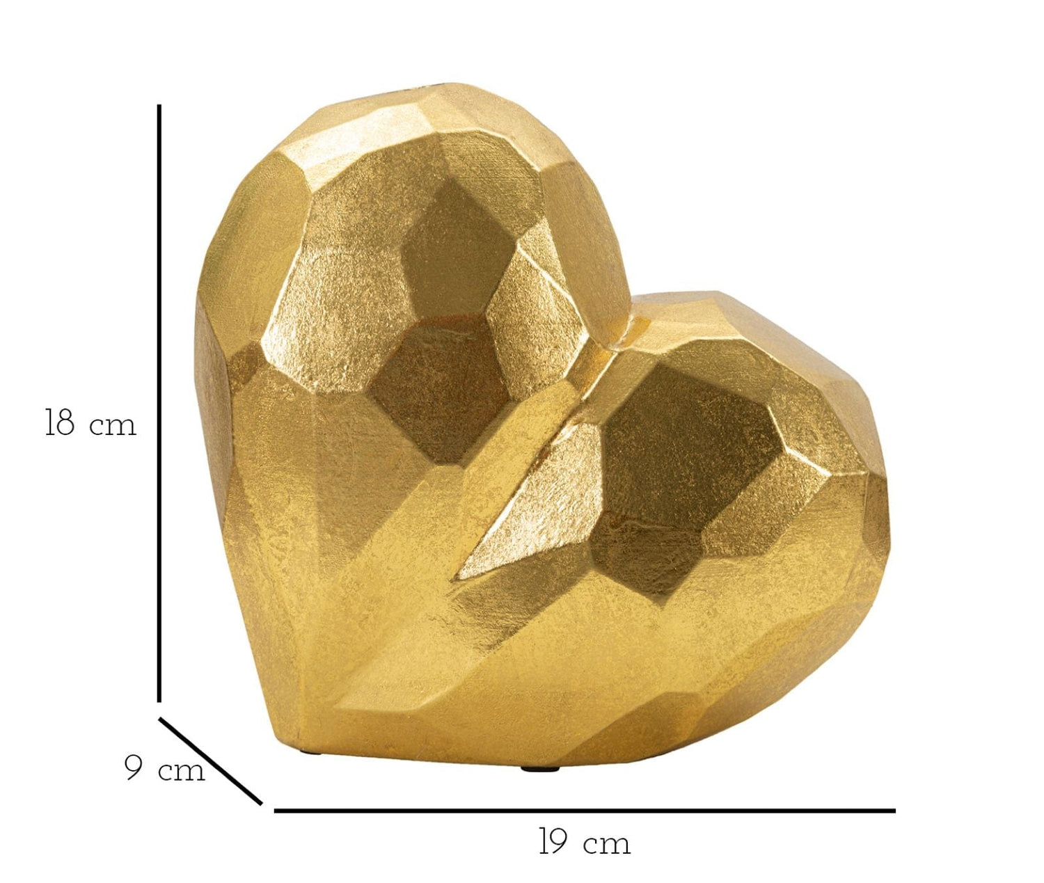 Mauro Ferretti VASE HEART GOLD CM 19X9X18