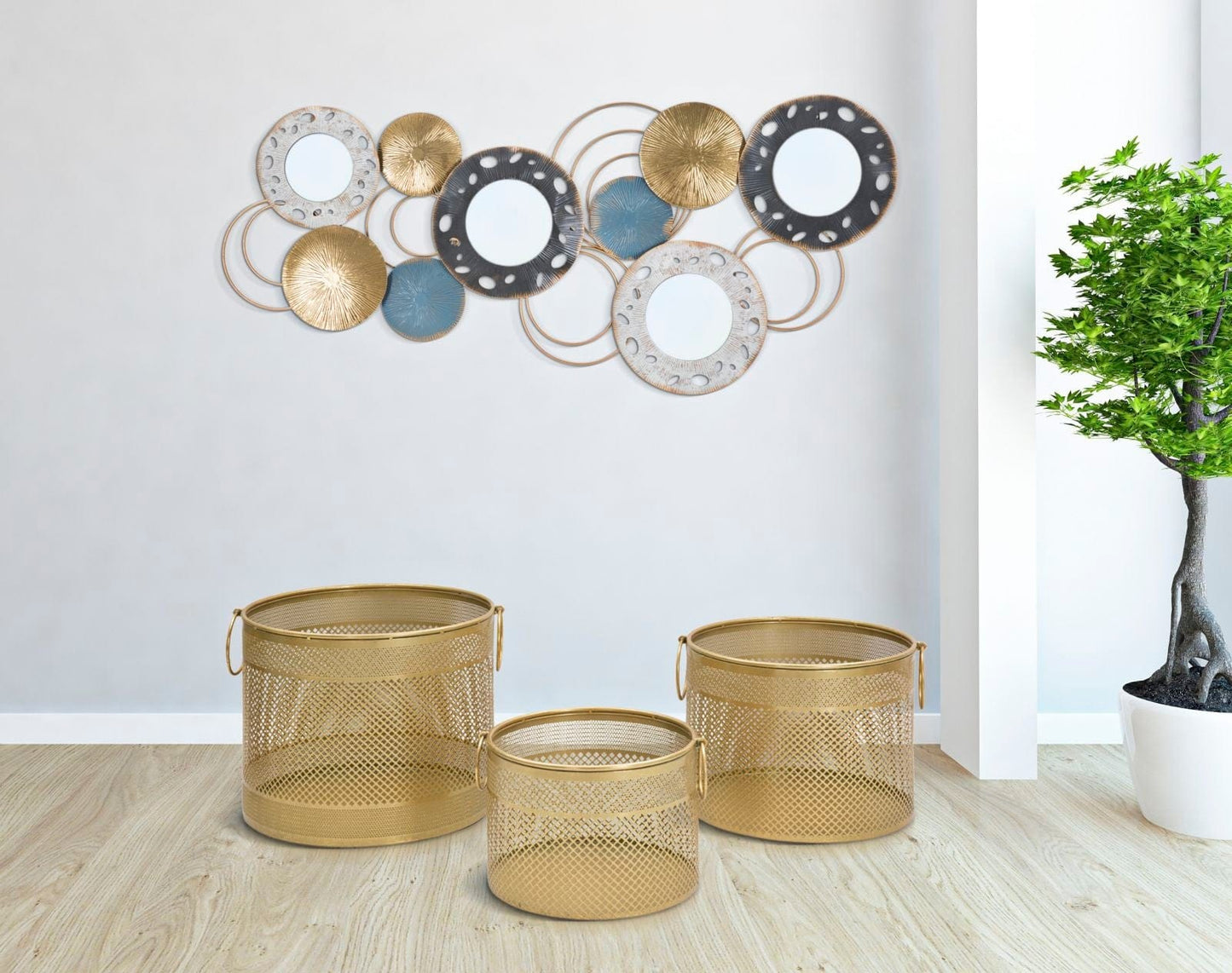 Mauro Ferretti VASE HOLDER CAGE TRIS CM Ø 40X34-35X28-30X22