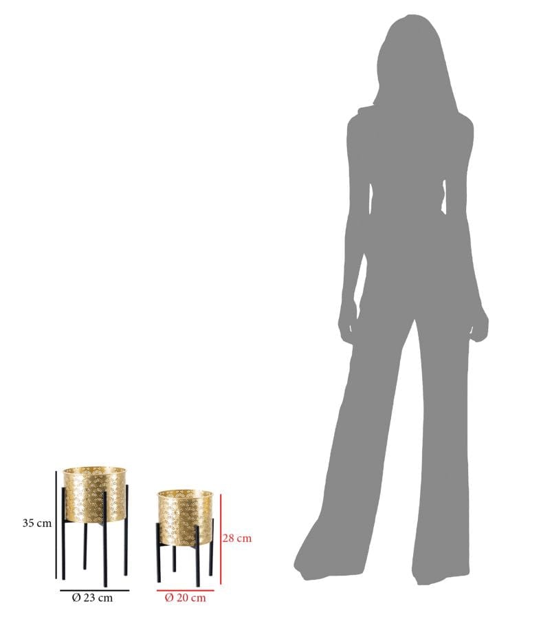 Mauro Ferretti VASE HOLDER GLISSY SET 2PCS -A- CM Ø 21X38-19X28