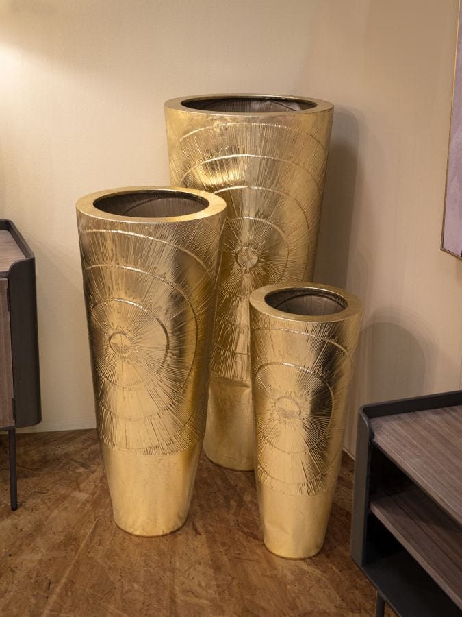 Mauro Ferretti VASE HOLDER GOLDELY SET 3 PCS CM Ø 50,8X114,9-40X92,7-29,8X70,5