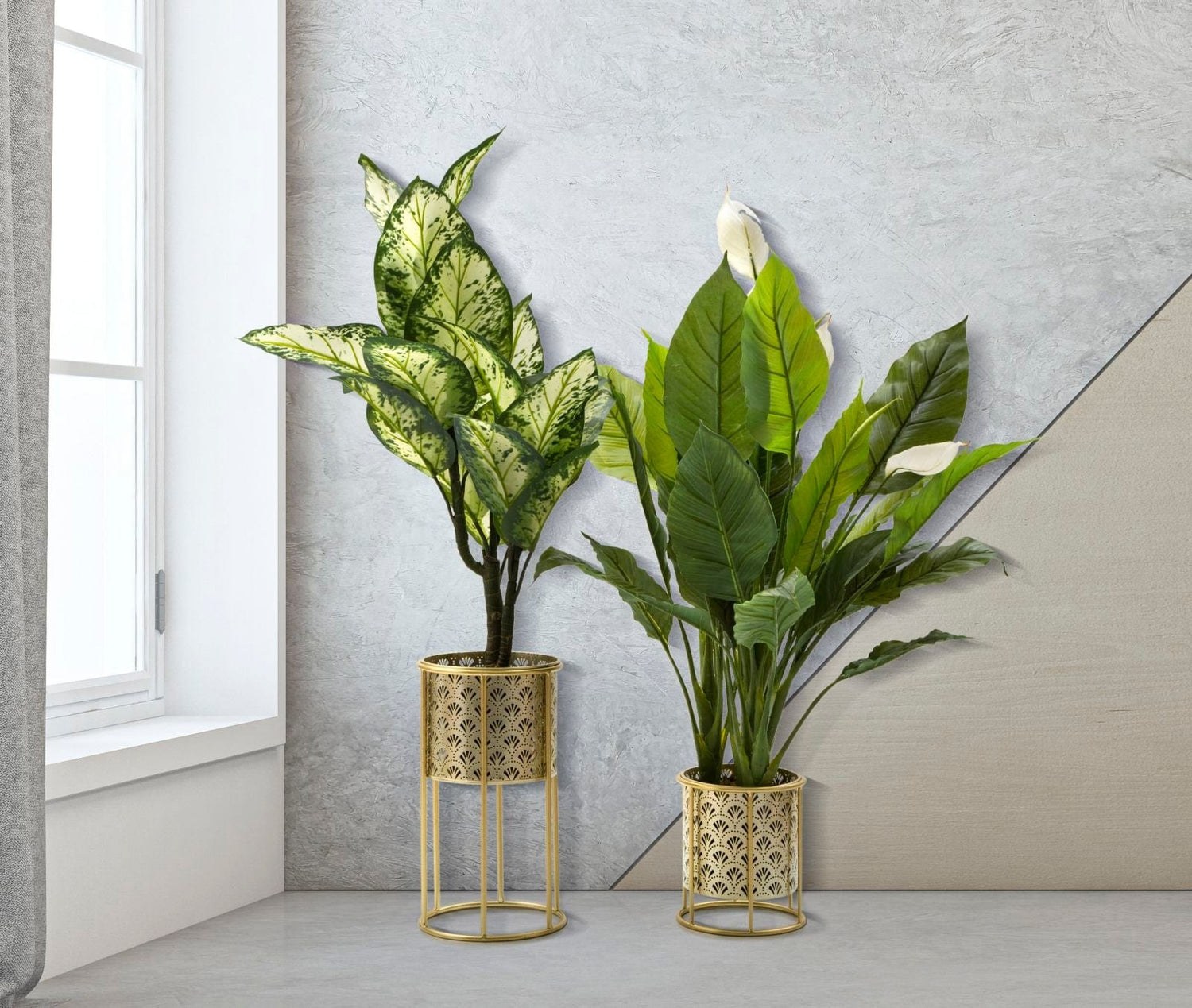 Mauro Ferretti VASE HOLDER GOLVY SET 2 PCS -A- CM Ø 21X40-19X22