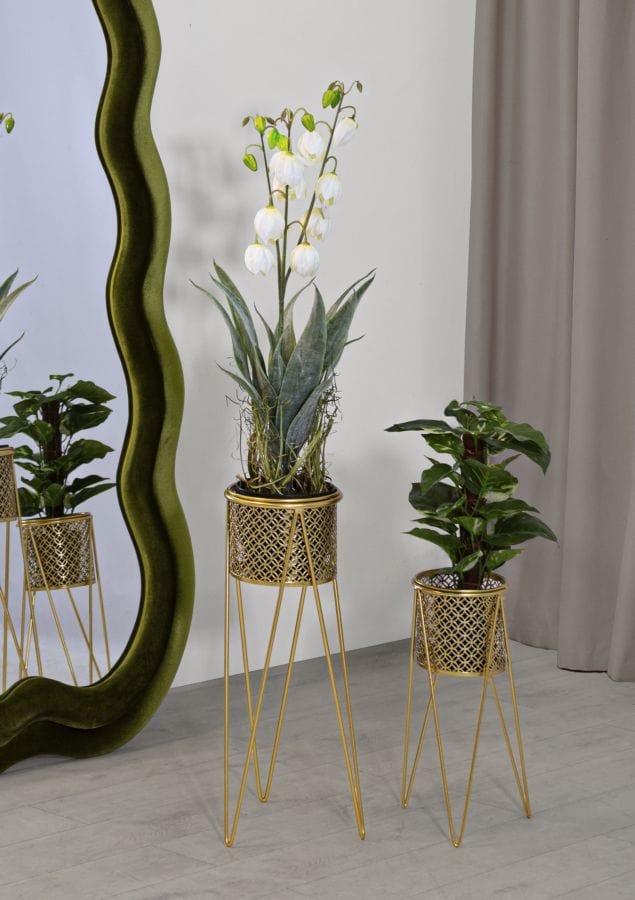 Mauro Ferretti VASE HOLDER NAT SET 2 PCS CM 21X20X46-18X18X32